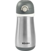 Béaba - Borraccia Acciaio Inossidabile con Manico - 350 ml - Colore: Grigio