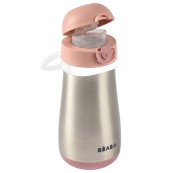 Béaba - Borraccia Acciaio Inossidabile con Manico - 350 ml - Colore: Rosa