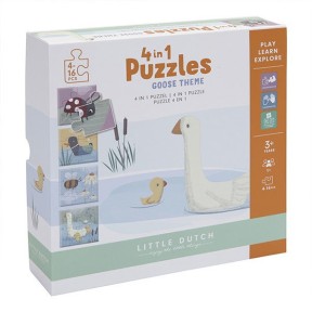 Little Dutch - Puzzle Little Goose 4in1 - Dai 3 anni