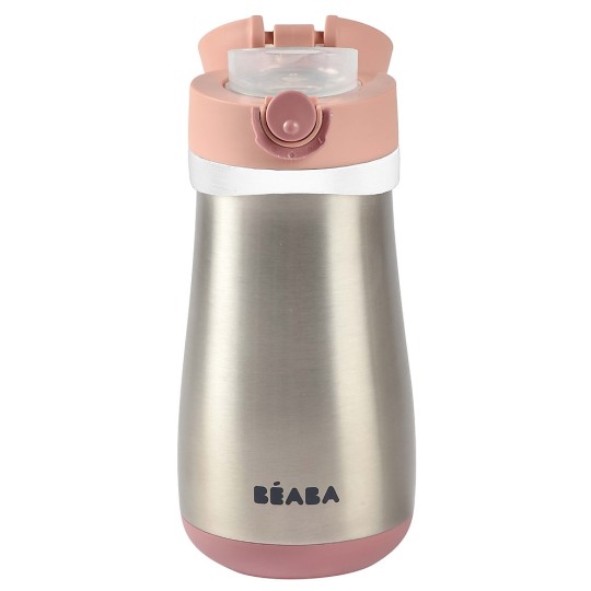 Béaba - Borraccia Acciaio Inossidabile con Manico - 350 ml. Acquistala ora  sul nostro e-shop! - Colore: Rosa