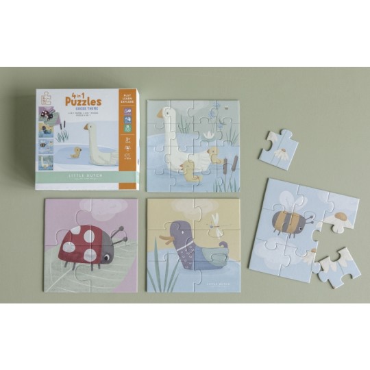 Little Dutch - Puzzle Little Goose 4in1 - Dai 3 anni