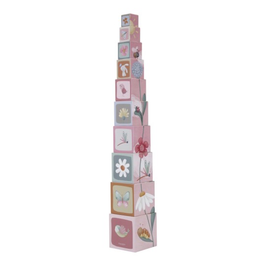Little Dutch - Torre impilabile in cartone - Disegno: Flowers & Butterflies