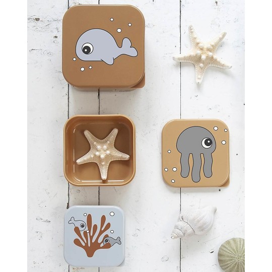 Done by Deer - Set 3 Contenitori Portamerenda Sea Friends
