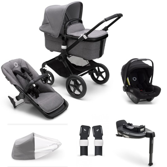 Bugaboo - Passeggino Trio Fox 3 con ovetto e base rotante
