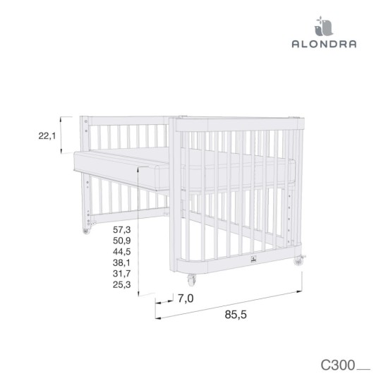 Alondra - Lettino evolutivo Crea Tre - Culla-Lettino-Letto