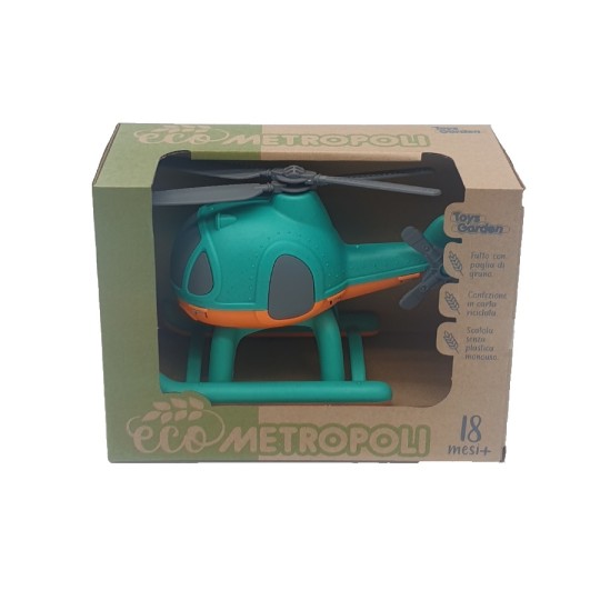 Toys Garden - Ecometropoli Elicottero -  Fatto con paglia di grano! - Colore: Verde
