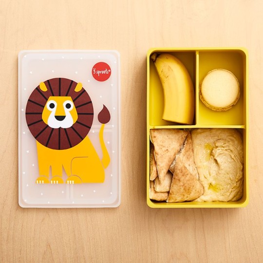 3Sprouts - Porta pranzo Bento 3 Scomparti - in Silicone - Versioni 3 Sprouts: Lion Giallo