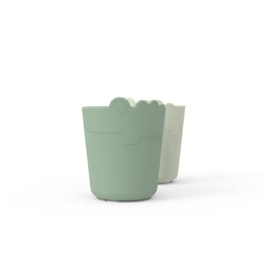 Done By Deer - Set 2 Tazze Mini Mug Kiddish - 100% Riciclabile senza Melamina - Versioni Done By Deer: Verde
