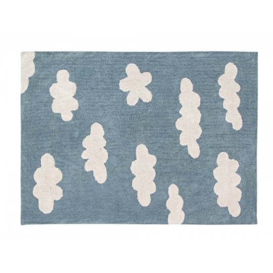 Lorena Canals - Tappeto Lavabile Nuvole 120x160cm - 100% Cotone - Versioni Lorena Canals: Azzurro