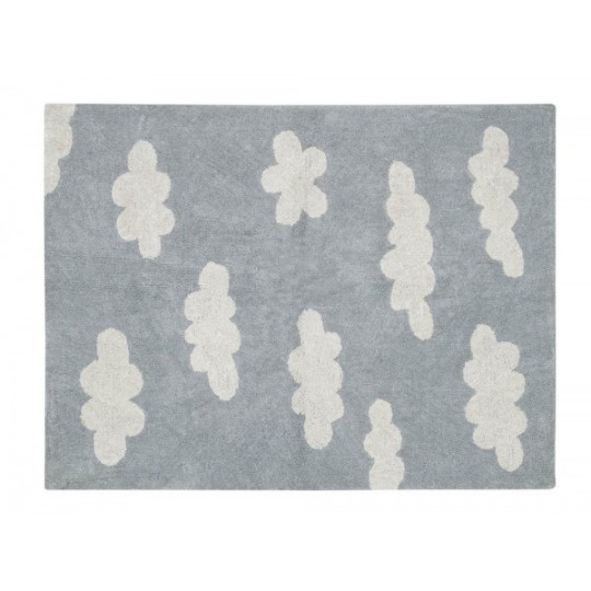 Lorena Canals - Tappeto Lavabile Nuvole 120x160cm - 100% Cotone - Versioni Lorena Canals: Grigio