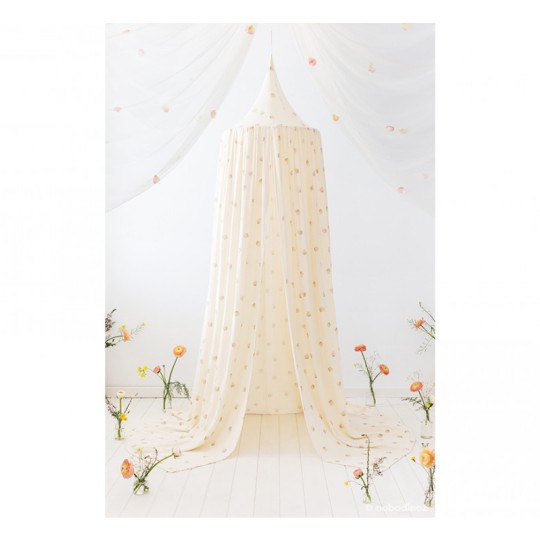 Nobodinoz - Baldacchino per letto 250x50 - Cotone Bio - Colori Nobodinoz: Blossom