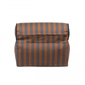 Nobodinoz - Pouf Majestic 50x50x25 - Cotone Bio - Colori Nobodinoz: Blue Brown Stripes