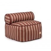 Nobodinoz - Pouf Majestic 50x50x25 - Cotone Bio - Colori Nobodinoz: Blue Brown Stripes