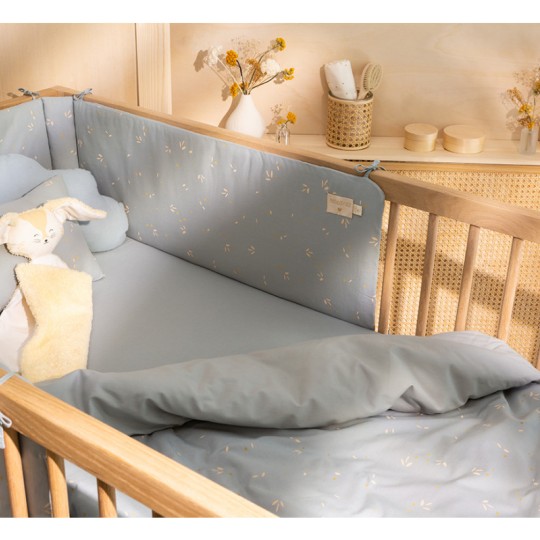 Nobodinoz - Paracolpi per lettino Nido 207x32x32 - Colori Nobodinoz: Willow Soft Blue