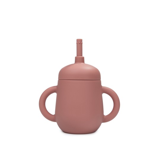 Soina - Bicchiere 3 in 1 200ml - 100% Silicone alimentare - Colori Soina: Rosa