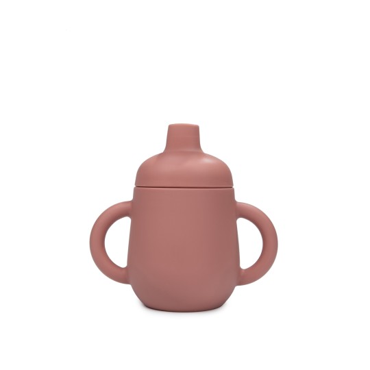 Soina - Bicchiere 3 in 1 200ml - 100% Silicone alimentare - Colori Soina: Rosa