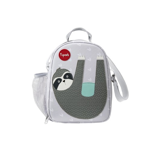 3 Sprouts - Borsa Porta Pranzo Termica con Tracolla - Disegno: Bradipo Grigio