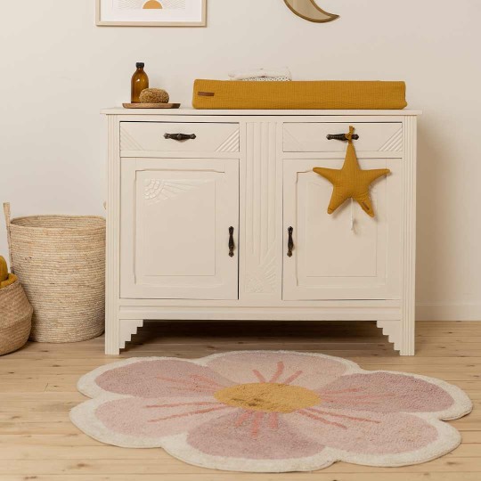 Little Dutch - Tappeto in Puro cotone Fiore - 110x110cm
