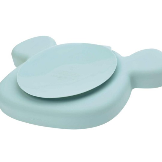 Lässig - Piatto a scomparti topolino con ventosa - In silicone - Colore: Azzurro