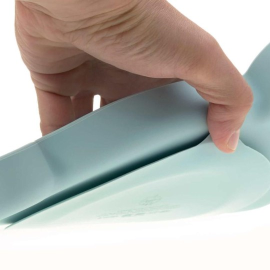 Lässig - Piatto a scomparti topolino con ventosa - In silicone - Colore: Azzurro