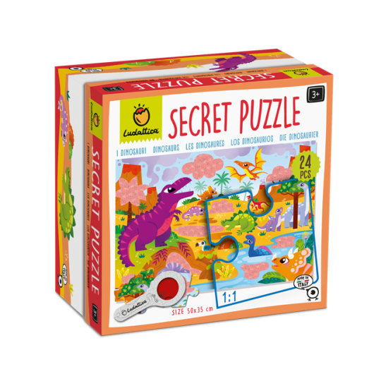 Ludattica - Secret Puzzle - Prendi la lente e scopri tutti i segreti! - Versioni Ludattica: Dinosauri