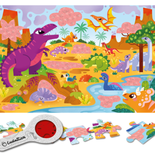Ludattica - Secret Puzzle - Prendi la lente e scopri tutti i segreti! - Versioni Ludattica: Dinosauri