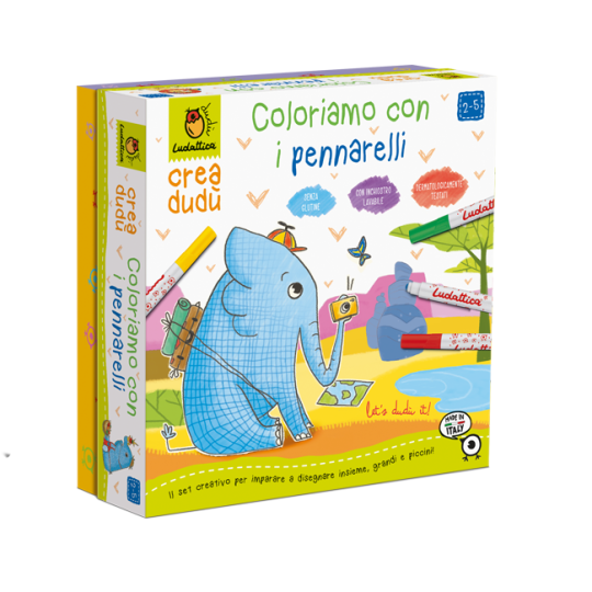 Ludattica - Set Creativi Crea Dudù - Dai 2 anni - Versioni Ludattica: Coloriamo con i pennarelli