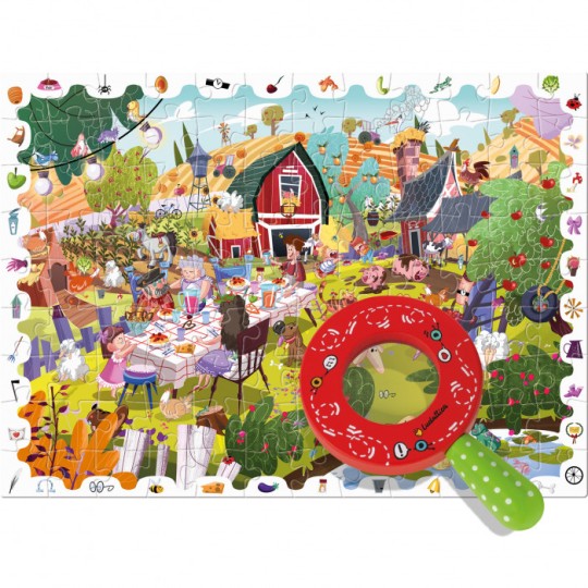 Ludattica - Detective Puzzle - Con Lente di ingrandimento - Versioni Ludattica: La Fattoria