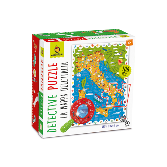 Ludattica - Detective Puzzle - Con Lente di ingrandimento - Versioni Ludattica: La mappa dell'Italia