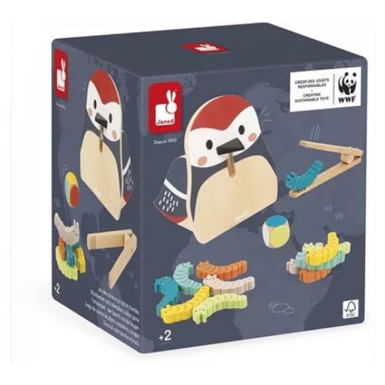 Janod - Picchio mangia bruchi - Set di legno WWF - Dai 2 anni