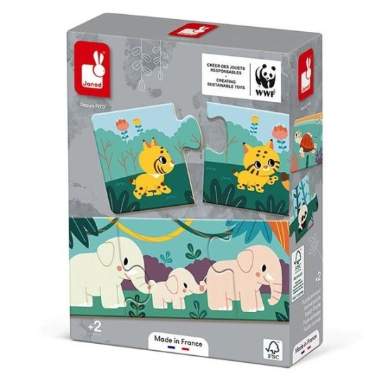 Janod - Puzzle Animali - Gioco di associazione - Dai 2 anni