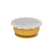 Soina - Ciotola con ventosa e coperchio - 100% Silicone Alimentare - Colori Soina: Ocra
