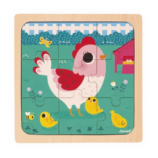 Janod - Puzzle in legno Gallina Henriette