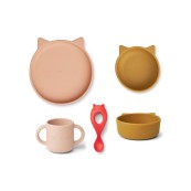 Liewood - Set pappa Vivi in silicone - 4pezzi - Colore Liewood: Cat Rose