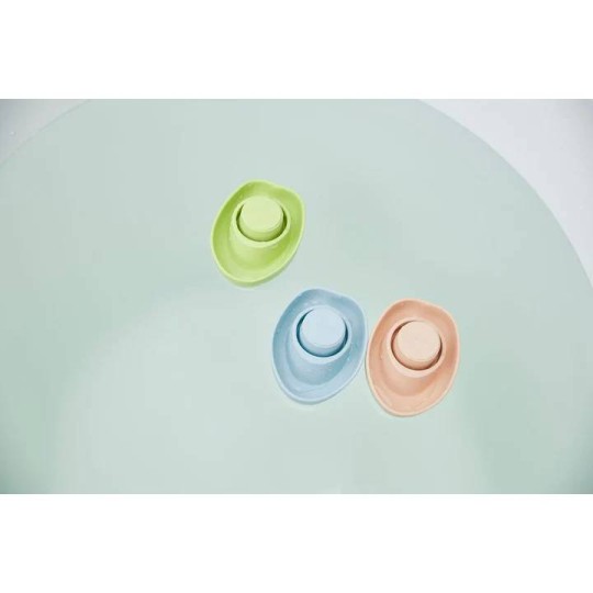 Plan Toys - Barchetta trasformabile in gomma - Ecosostenibile - Colore: Pastel Blue