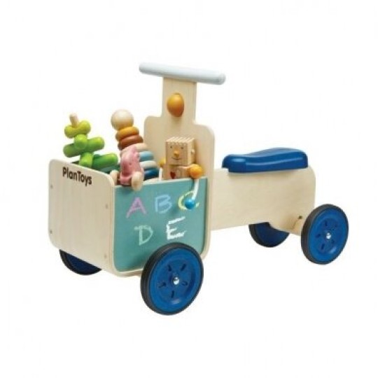 Plan Toys - Cavalcabile Bici con cestino - Giocattolo in legno