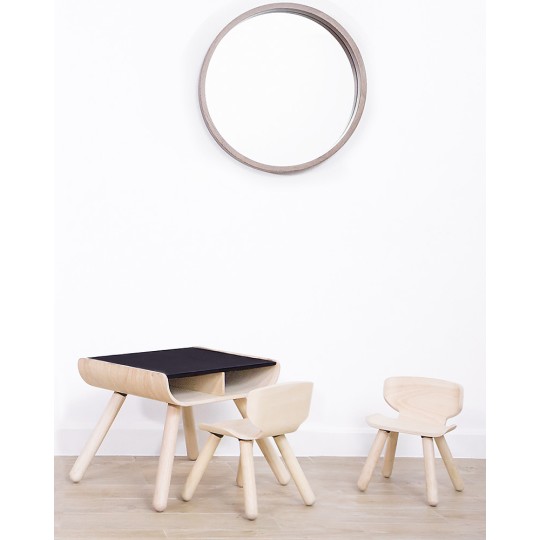 Plan Toys - Tavolo Top nero con sedia - In legno - Dai 3 anni