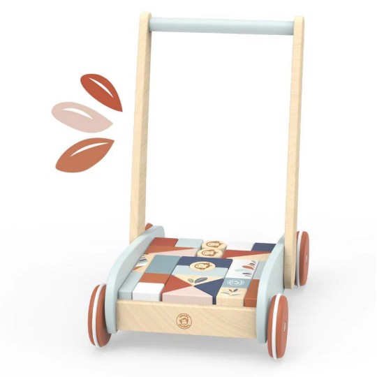 Speedy Monkey - Carrello primi passi in legno - Con 27 blocchi attività - Dai 12 mesi