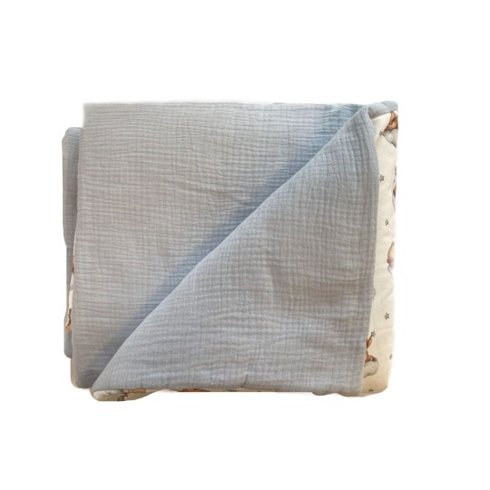 Nannafrufrù - Trapunta imbottita 100x75cm- 100% Cotone e 100% poliestere reciclato - Colore Nannafrufrù: Teddy Grigio