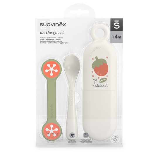 Suavinex - Set Portaposate On The go - Con cucchiaio e reggi bavaglio