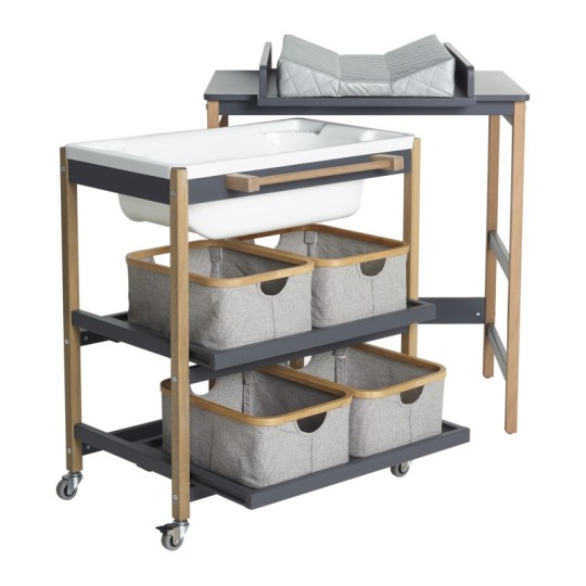 Quax - Mobile fasciatoio con vaschetta - 82x55x91 cm - Versioni Quax: Moonshadow