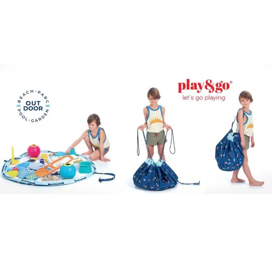 Play&Go - Sacco Portagiochi e Tappeto Gioco da Esterno 2 in 1 - Play&Go: Surf
