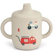 Liewood - Tazza Sippy con Beccuccio e Manici Neil Cup - 150 ml - Colore Liewood: Emergency Vehicle / Sandy