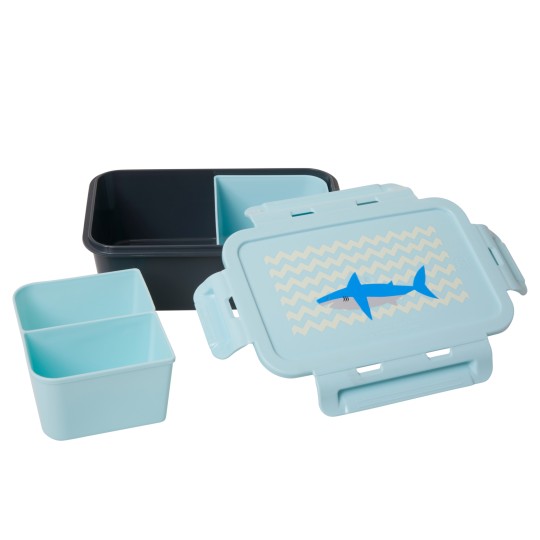 Rice - Lunch box con 3 divisori - Colore Rice: Shark