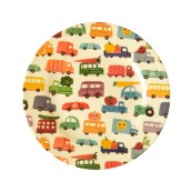 Rice - Piatto piano in melamina - Colore Rice: Happy Car Print