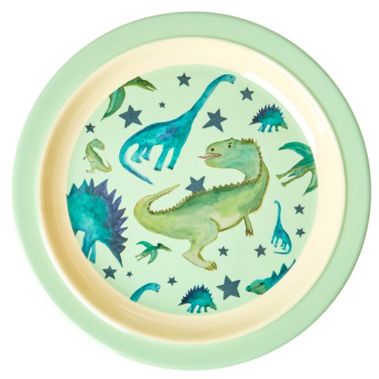 Rice - Piatto piano grande - diametro 22 - Colore Rice: Dinosaurs