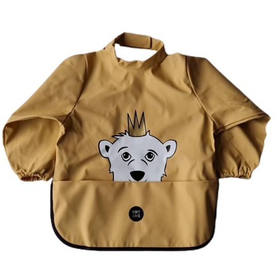 Baby Livia - Bavaglino impermeabile con maniche - Baby Livia: Orso New Wheat