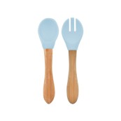 Minikoi - Coppia di posate in legno e silicone