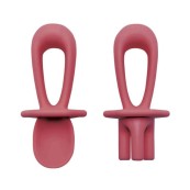 Tiny Twinkle - Posate d’apprendimento per lo svezzamento 6-24 mesi - Colore: Burgundy