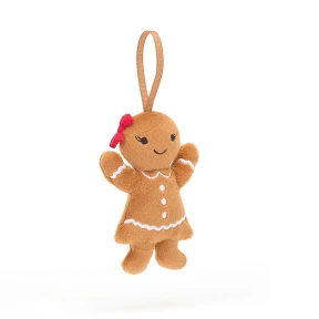 Jellycat - Peluche morbido Pan di Zenzero Ruby - Da appendere all'albero